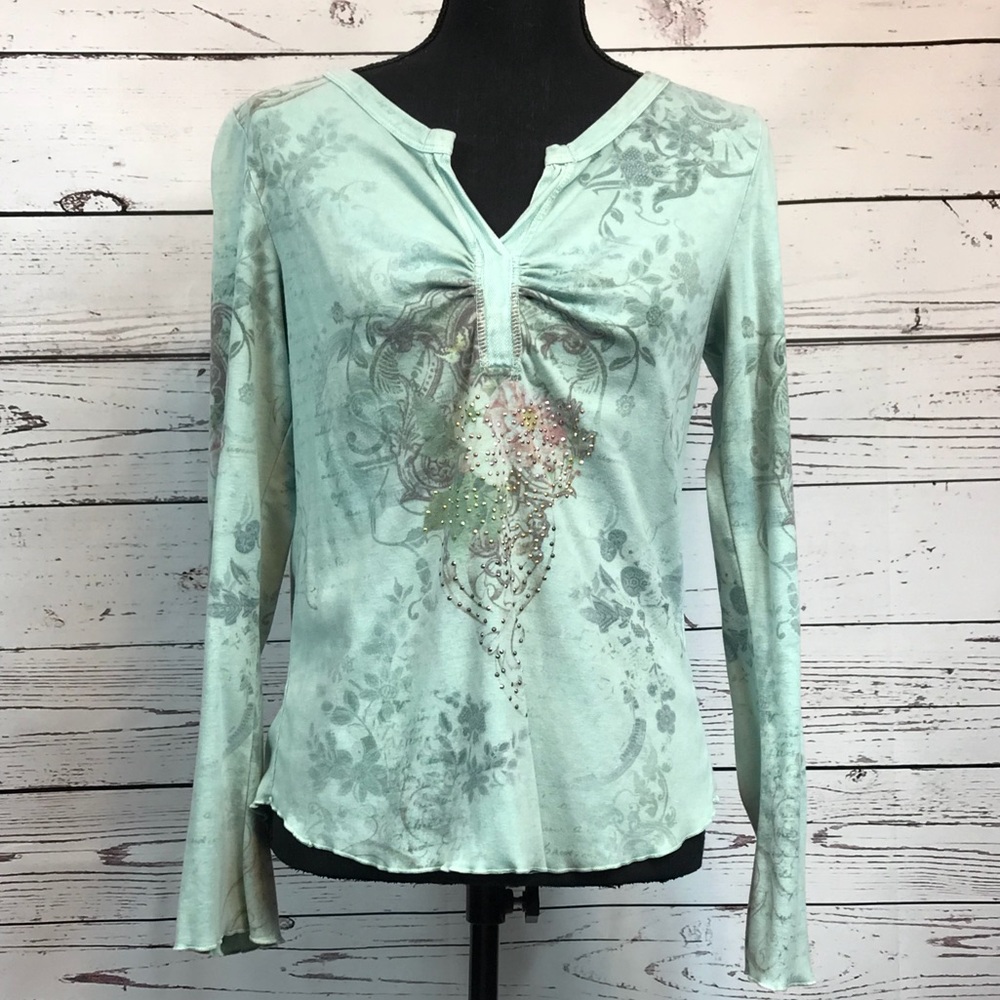 One World Embellished Long Sleeve T-Shirt